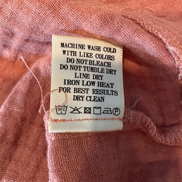 loveriche Peach Gauze V Neck Raw Edge Crop Top Size M Boho Chic Trendy - Picture 6 of 6